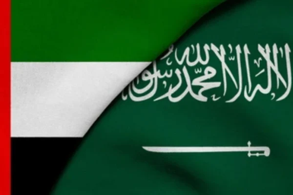 Illustration portraying UAE joins Saudi National Day.