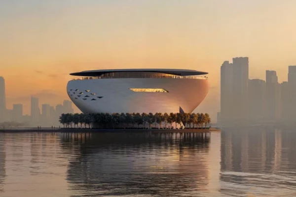 “Exterior view of the Dubai Museum of Art – futuristic architecture under sky”