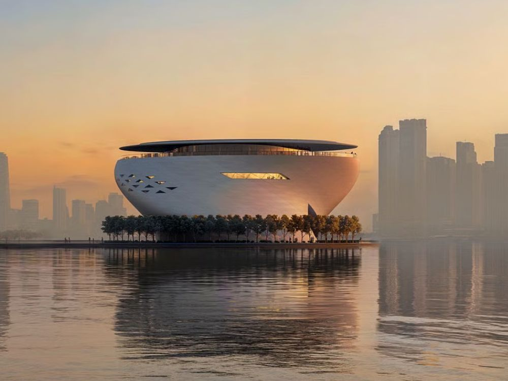 “Exterior view of the Dubai Museum of Art – futuristic architecture under sky”