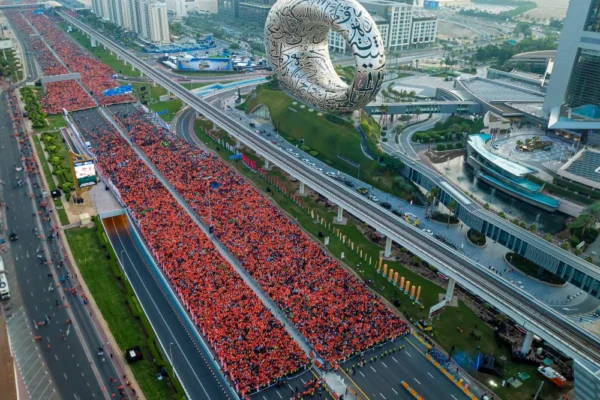 “Participants Cheering during Dubai Fitness Challenge 2025.”