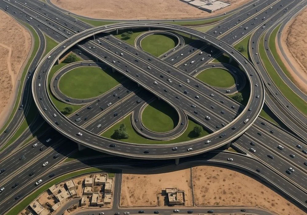 UAE new 120km highway plan illustration.