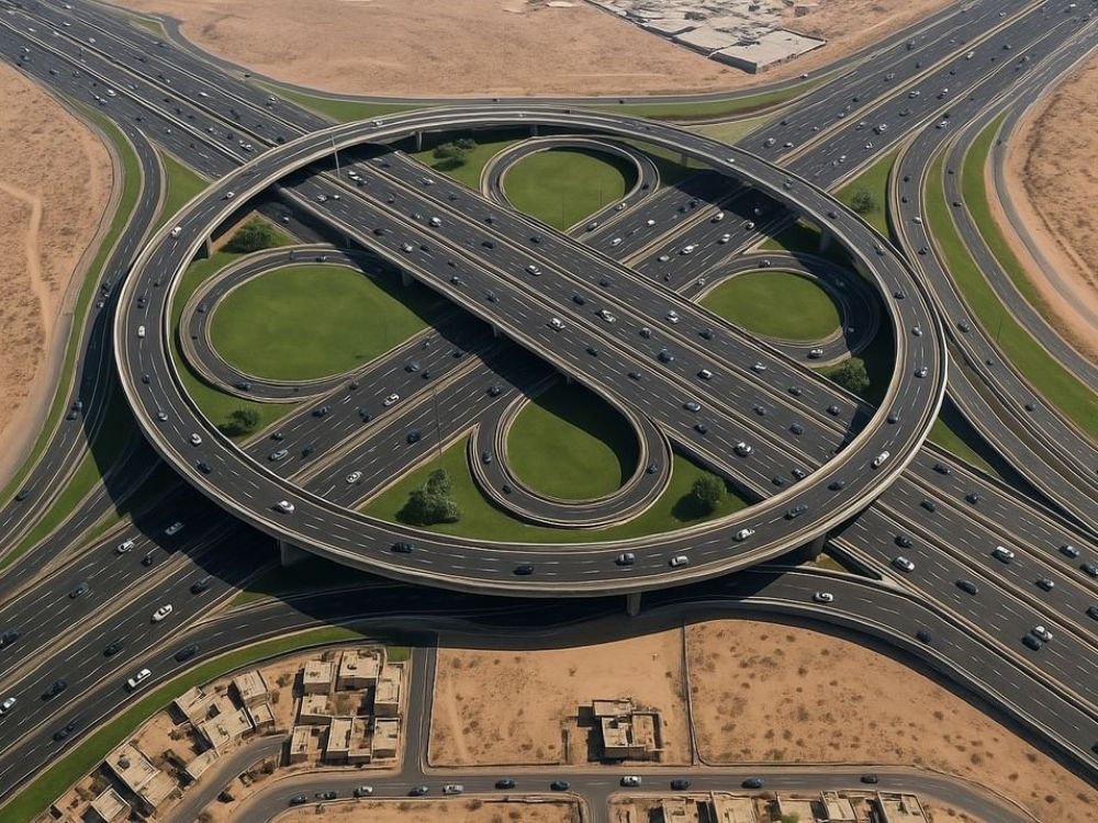 UAE new 120km highway plan illustration.