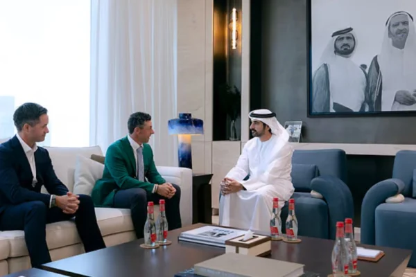 “Sheikh Hamdan Meets Rory McIlroy in Dubai ahead of DP World Tour Championship 2025.”